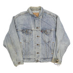 LEVI'S Mens Blue Denim Denim Jacket M Cotton Button Closure Casual Vintage Style