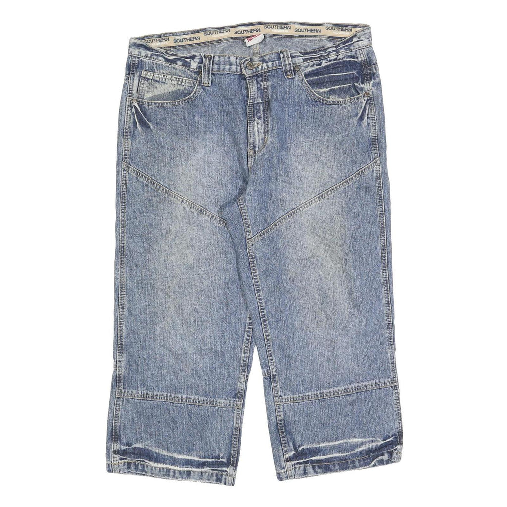 SOUTHERN Mens Denim Blue Casual Shorts XL W38 Cotton Blend Relaxed Fit