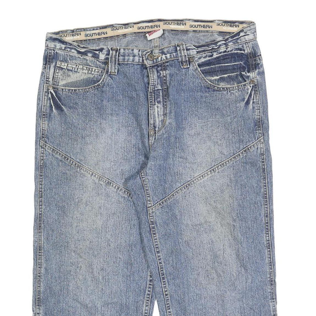 SOUTHERN Mens Denim Blue Casual Shorts XL W38 Cotton Blend Relaxed Fit