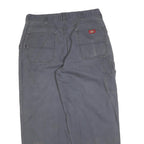 DICKIES Mens Cotton Blend Relaxed Grey Workwear Trousers W36 L32 Durable Zip