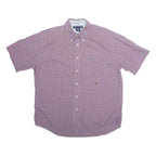 TOMMY HILFIGER Mens Shirt Red Check Short Sleeve XL