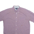 TOMMY HILFIGER Mens Shirt Red Check Short Sleeve XL