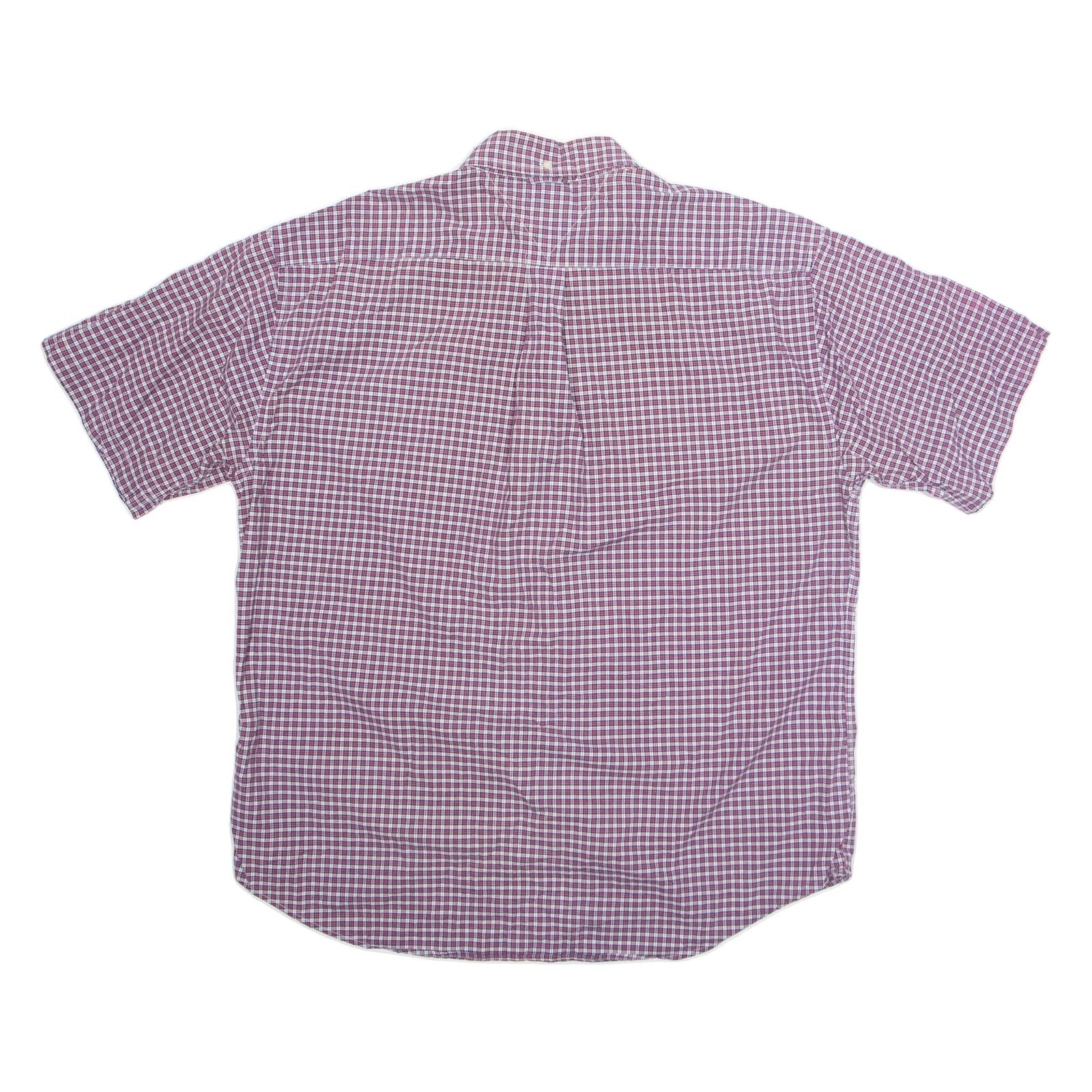 TOMMY HILFIGER Mens Shirt Red Check Short Sleeve XL