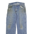 DICKIES Mens Light Blue Regular Fit Straight Denim Jeans W32 L30 Workwear Zip