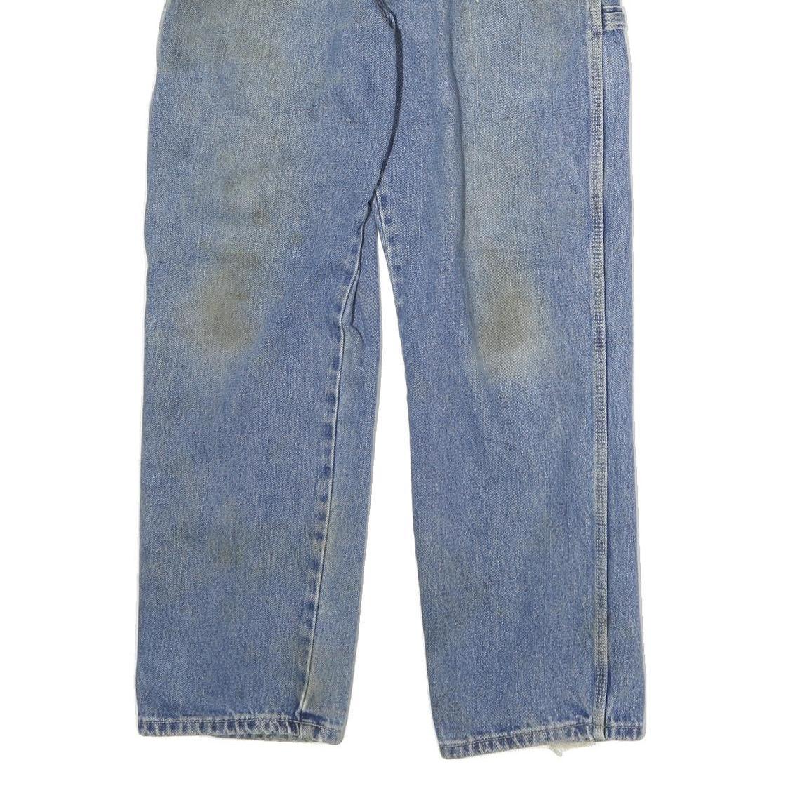 DICKIES Mens Light Blue Regular Fit Straight Denim Jeans W32 L30 Workwear Zip