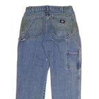 DICKIES Mens Light Blue Regular Fit Straight Denim Jeans W32 L30 Workwear Zip