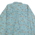 RUFF HEWN Mens Blue Cotton Bird Print Shirt XL Button-Down Long Sleeve Casual