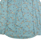 RUFF HEWN Mens Blue Cotton Bird Print Shirt XL Button-Down Long Sleeve Casual