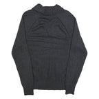 TOMMY HILFIGER Womens Grey Argyle Pattern Jumper Shawl Collar Cable Knit L