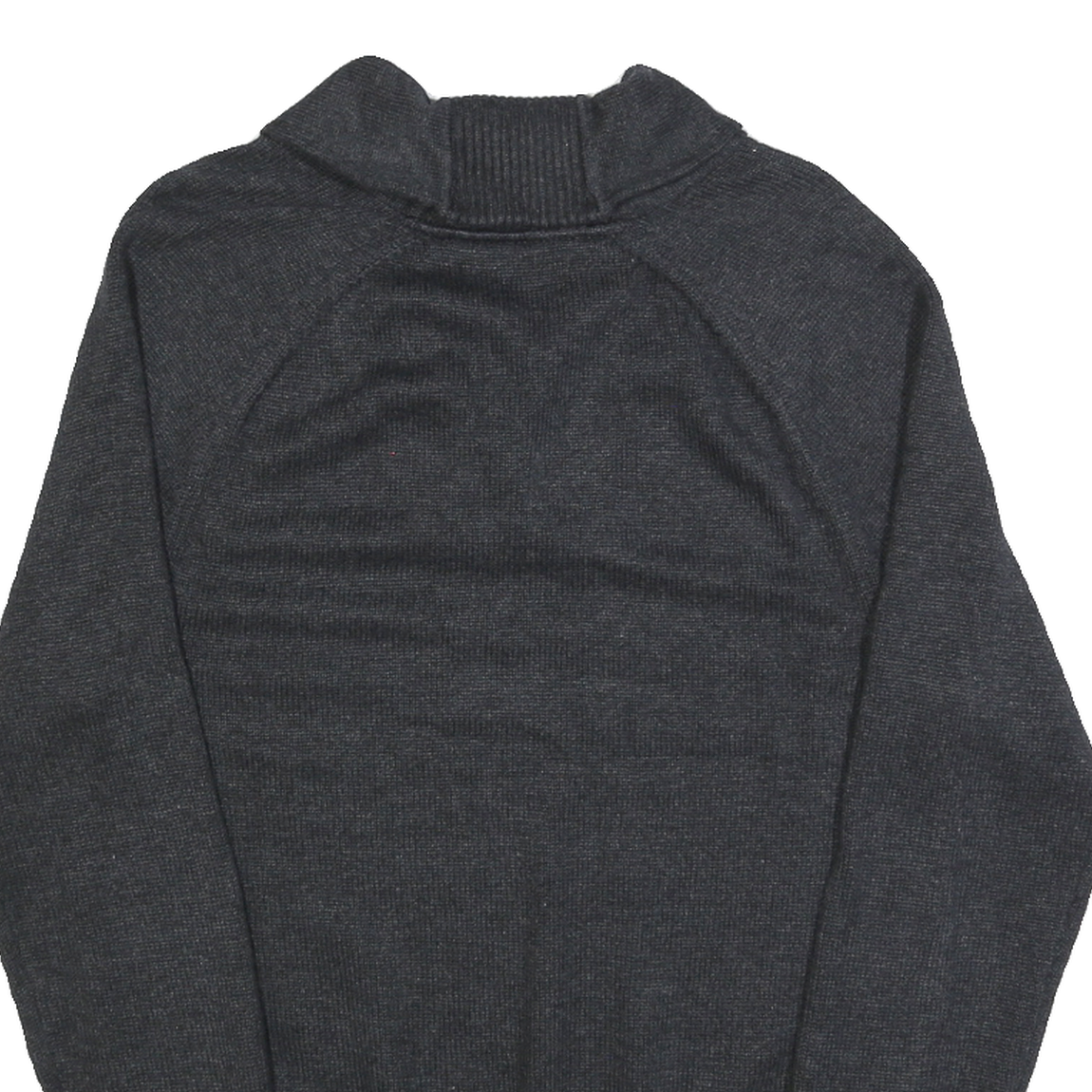 TOMMY HILFIGER Womens Grey Argyle Pattern Jumper Shawl Collar Cable Knit L