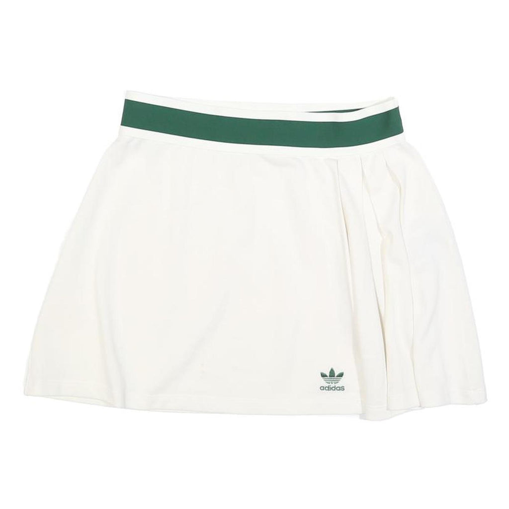 ADIDAS Womens White & Green Tennis Mini Skirt Polyester Blend UK 12 Sports