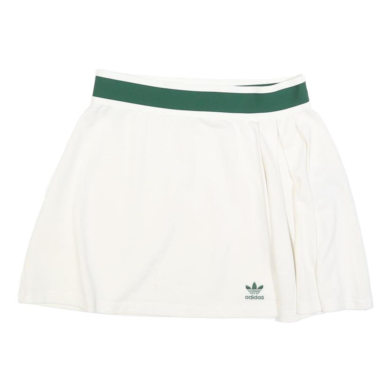 ADIDAS Womens White & Green Tennis Mini Skirt Polyester Blend UK 12 Sports