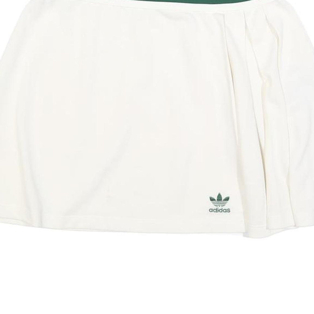 ADIDAS Womens White & Green Tennis Mini Skirt Polyester Blend UK 12 Sports