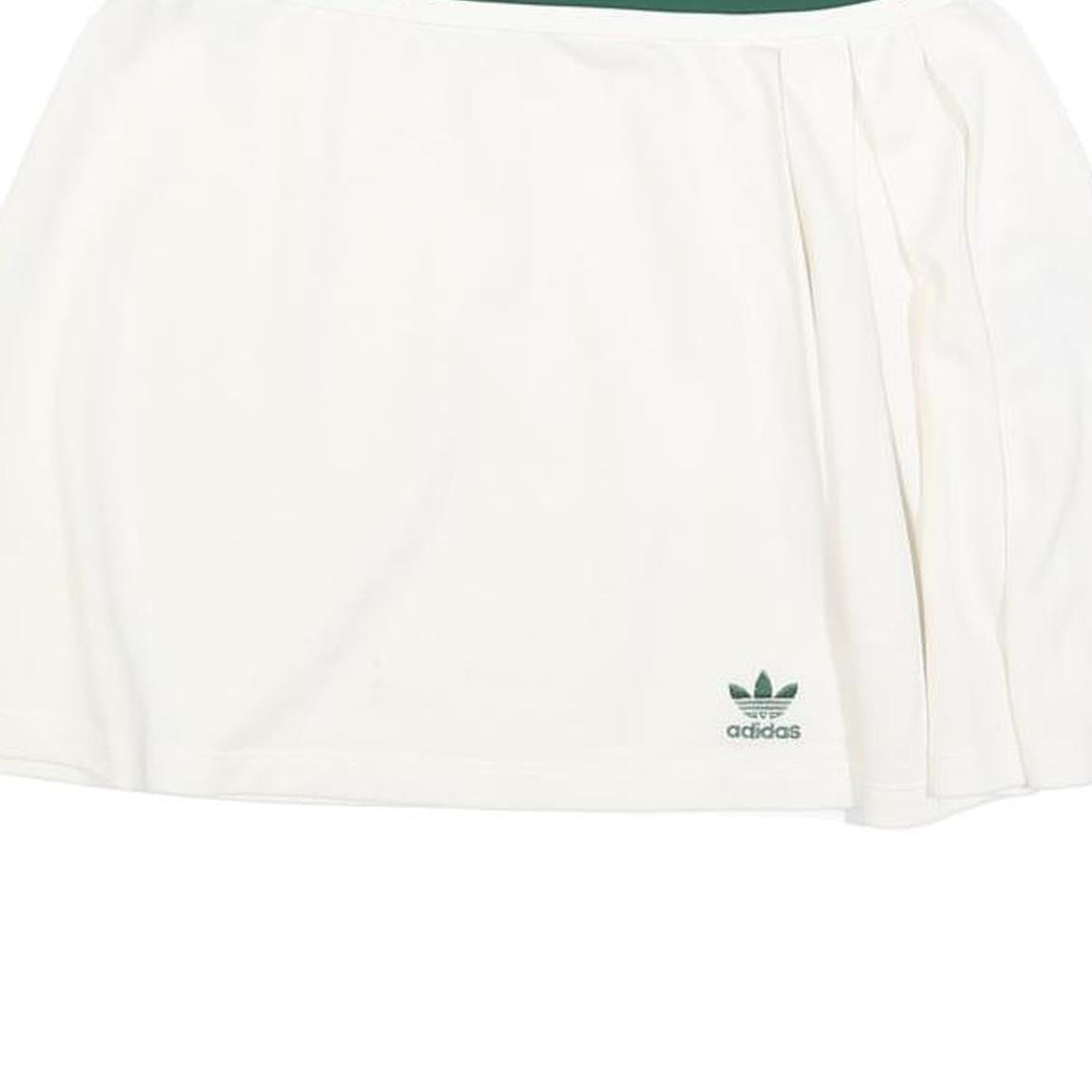 ADIDAS Womens White & Green Tennis Mini Skirt Polyester Blend UK 12 Sports
