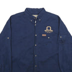 WOOLRICH Mens Blue XL Long Sleeve Cotton Shirt Highclan Ranch Embroidered