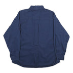 WOOLRICH Mens Blue XL Long Sleeve Cotton Shirt Highclan Ranch Embroidered