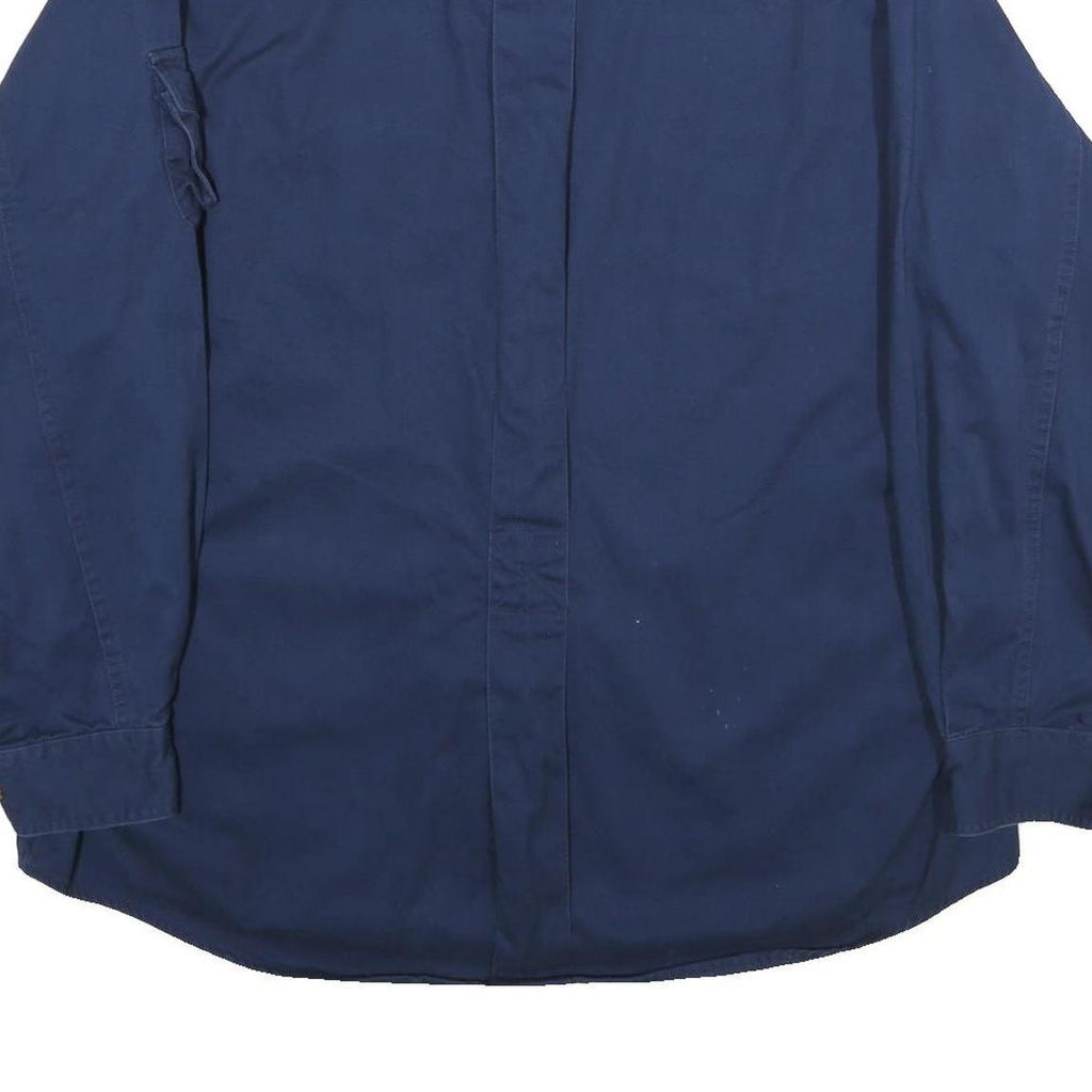 WOOLRICH Mens Blue XL Long Sleeve Cotton Shirt Highclan Ranch Embroidered