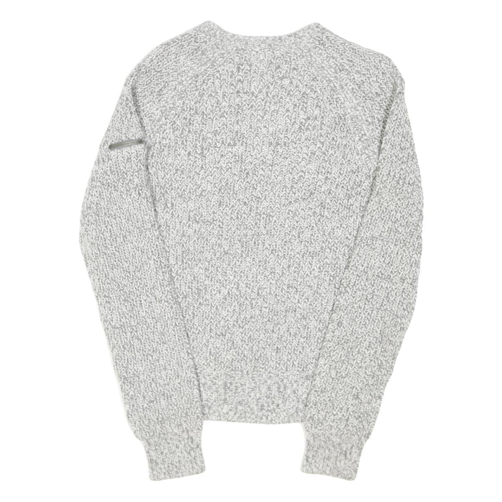 TOMMY JEANS Womens Grey Patterned Jumper Crew Neck Basic Knit Size M Casual