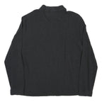 LACOSTE Mens Black Long Sleeve Plain Polo Shirt L Cotton Blend Casual