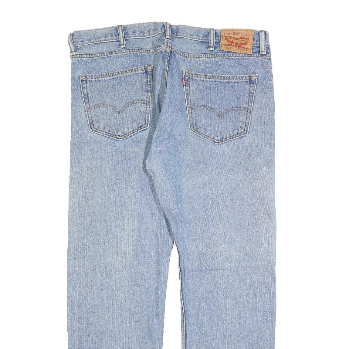 LEVI'S 505 Mens Jeans Blue Regular Straight Denim Light W38 L32 Classic Fit Zip