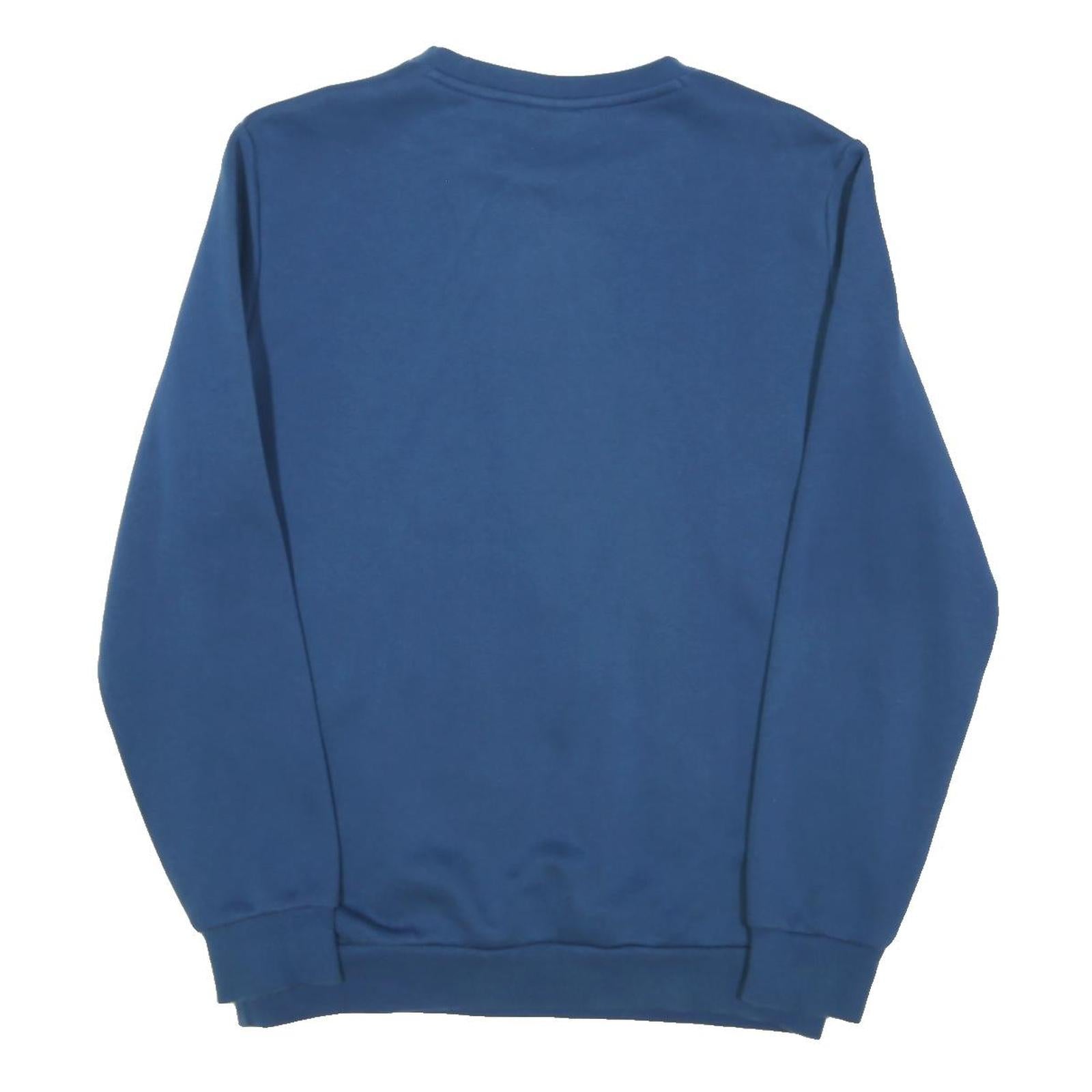 PUMA Mens Blue Crew Neck S Cotton Blend Sweatshirt Puma Logo Casual