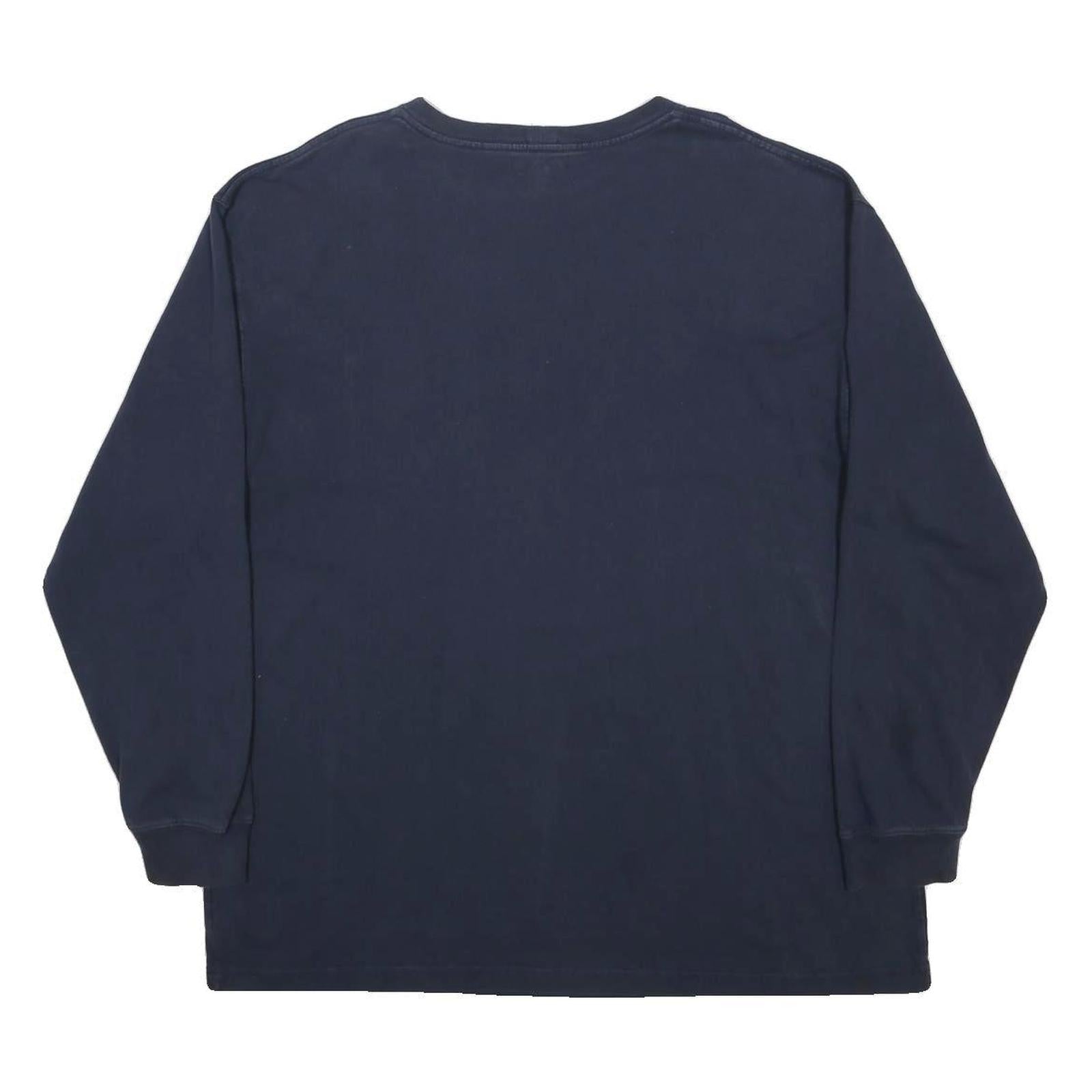 CARHARTT Mens Navy Blue Pocket T-Shirt XL Long Sleeve Crew Neck Cotton Blend