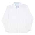 TED BAKER Mens White & Blue Patterned Shirt XL Smart Cotton Blend Long Sleeve