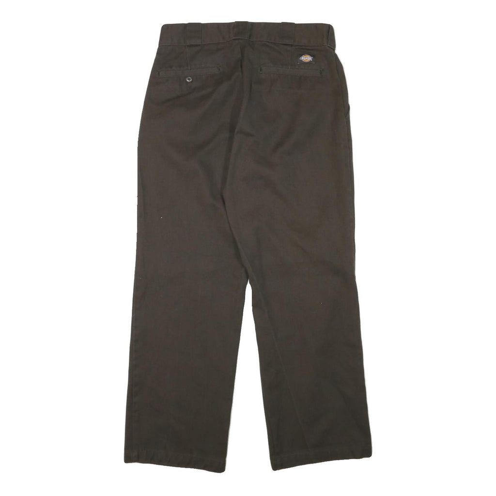 DICKIES Mens Cotton Blend Black Regular Straight Trousers W30 L29 Workwear Zip