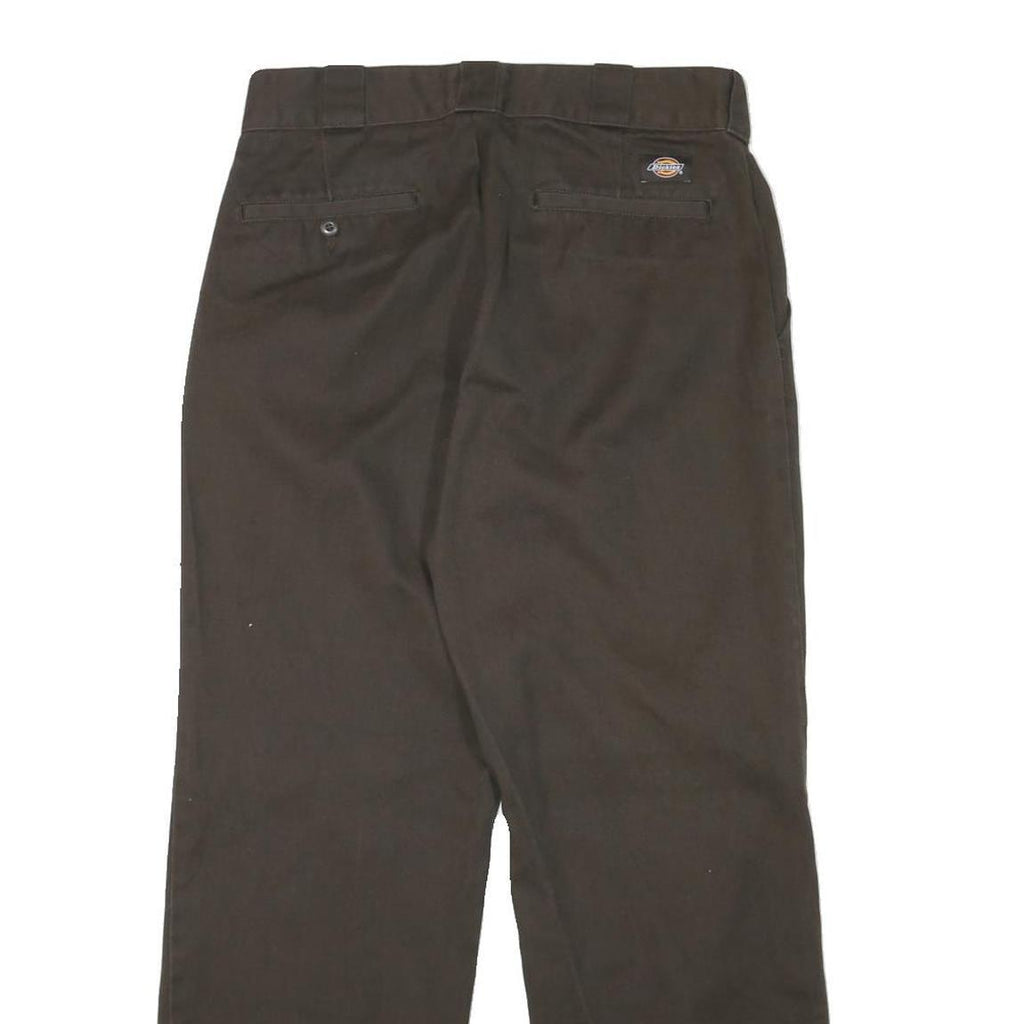 DICKIES Mens Cotton Blend Black Regular Straight Trousers W30 L29 Workwear Zip