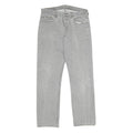 LEVI'S 501 Mens Jeans Grey Classic Straight Denim Raw W34 L32 Button Closure