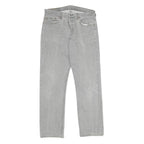 LEVI'S 501 Mens Jeans Grey Classic Straight Denim Raw W34 L32 Button Closure
