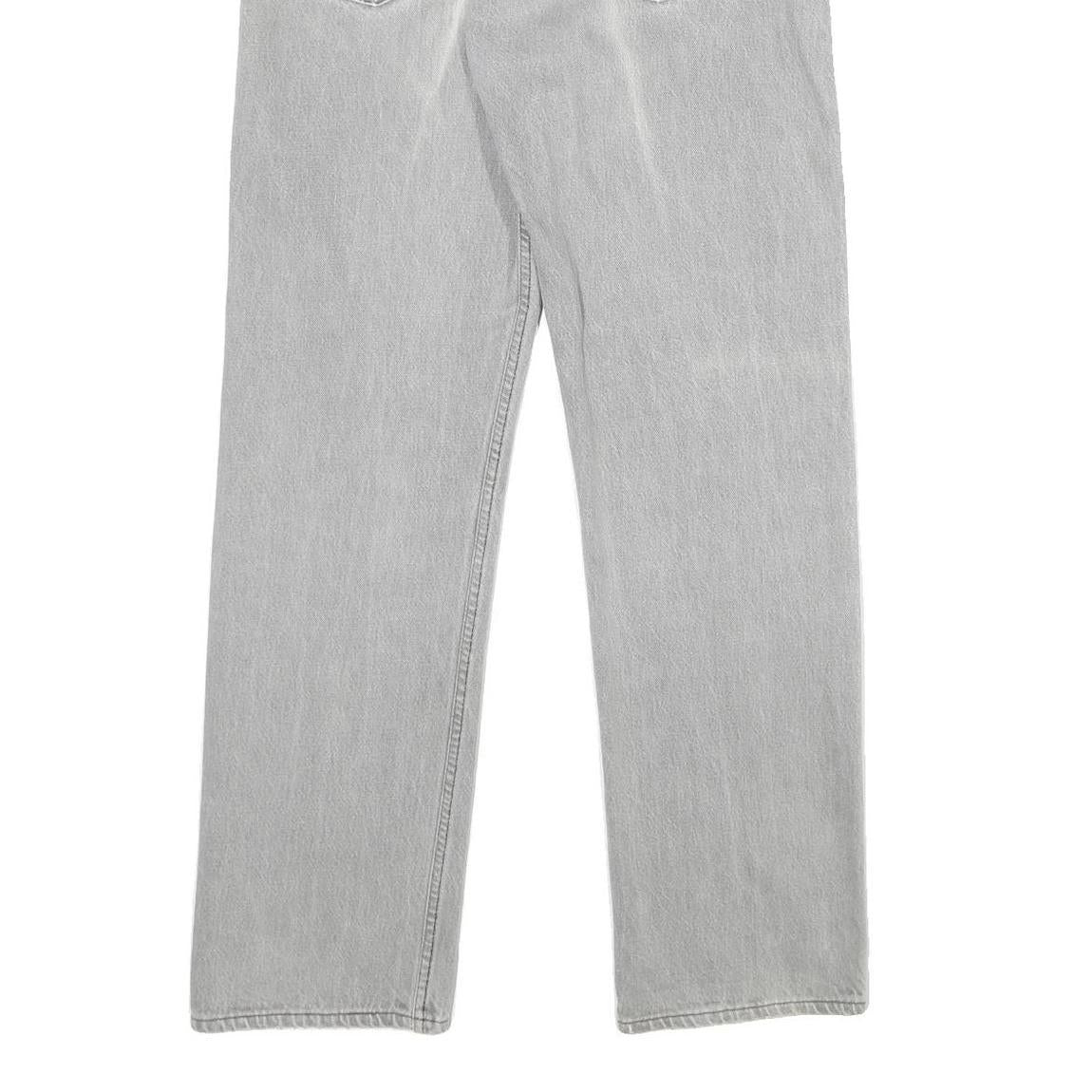 LEVI'S 501 Mens Jeans Grey Classic Straight Denim Raw W34 L32 Button Closure