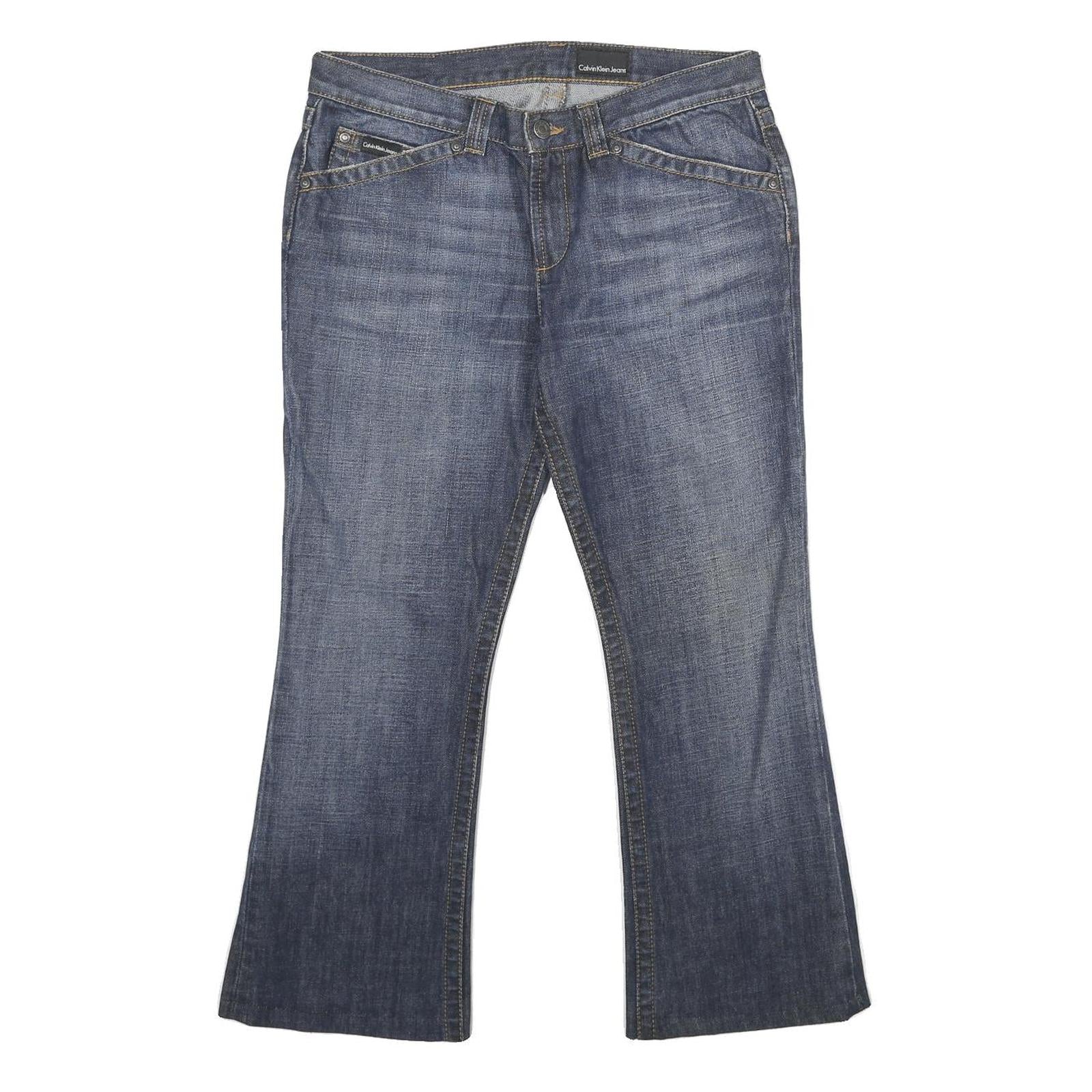 CALVIN KLEIN JEANS Womens Regular Blue Denim Bootcut Jeans W30 L25 Stylish