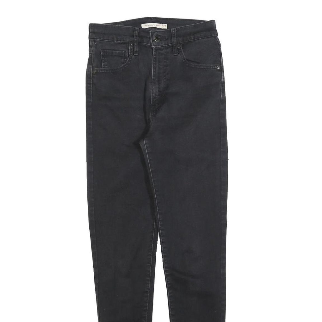 LEVI'S Womens Slim Black Jeans Denim W27 L30 Zip Cotton Blend Stylish