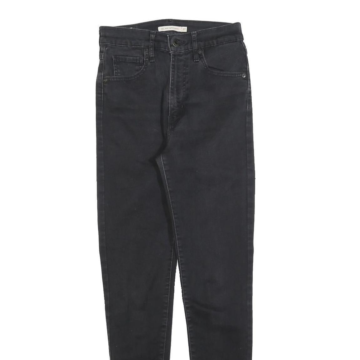 LEVI'S Womens Slim Black Jeans Denim W27 L30 Zip Cotton Blend Stylish