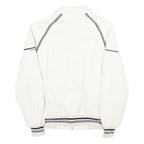 J. PAGE Mens White Cotton Blend Zip Jacket L Woven Plain Casual Sportswear