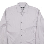HUGO BOSS Mens Grey Shirt M Cotton Blend Classic Fit Formal Button Down