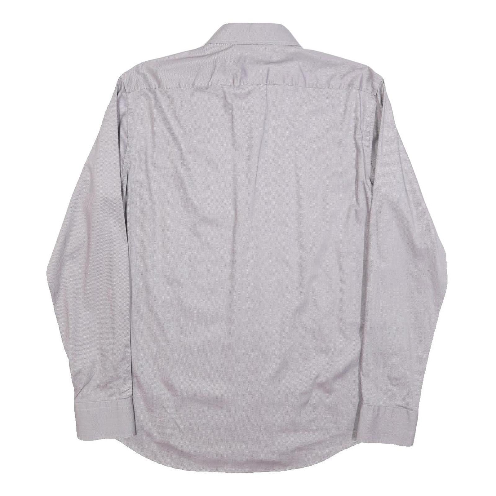 HUGO BOSS Mens Grey Shirt M Cotton Blend Classic Fit Formal Button Down