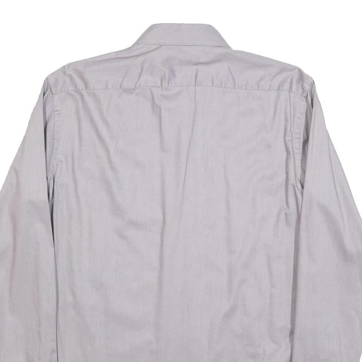HUGO BOSS Mens Grey Shirt M Cotton Blend Classic Fit Formal Button Down