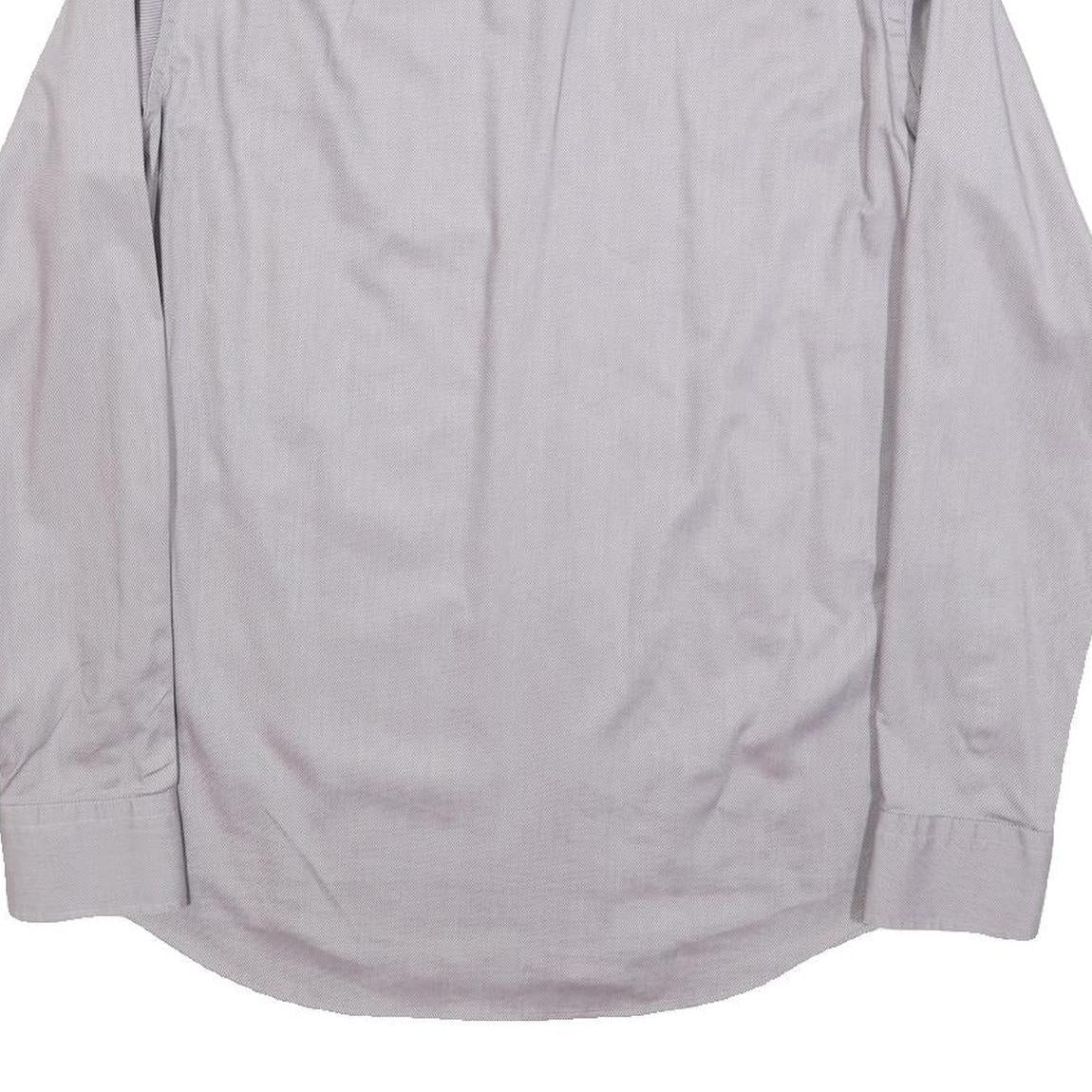 HUGO BOSS Mens Grey Shirt M Cotton Blend Classic Fit Formal Button Down