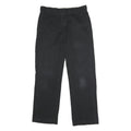 DICKIES Mens Polyester Blend Black Regular Straight Trousers W32 L30 Workwear