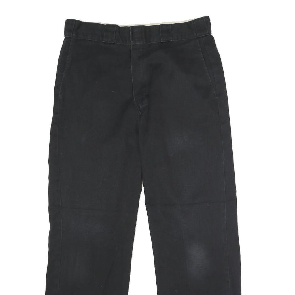 DICKIES Mens Polyester Blend Black Regular Straight Trousers W32 L30 Workwear