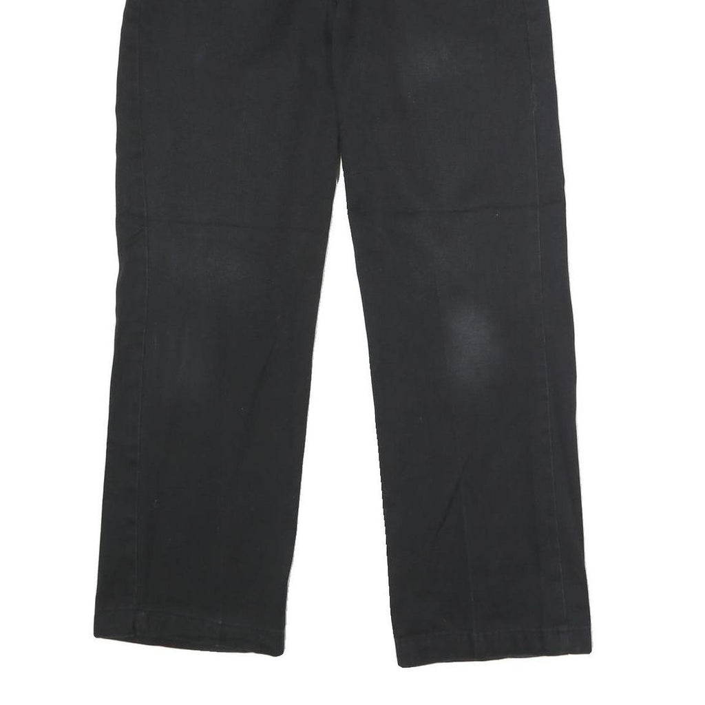 DICKIES Mens Polyester Blend Black Regular Straight Trousers W32 L30 Workwear