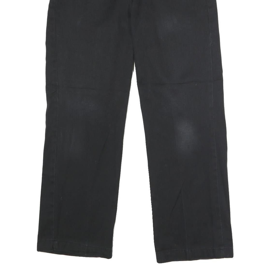 DICKIES Mens Polyester Blend Black Regular Straight Trousers W32 L30 Workwear