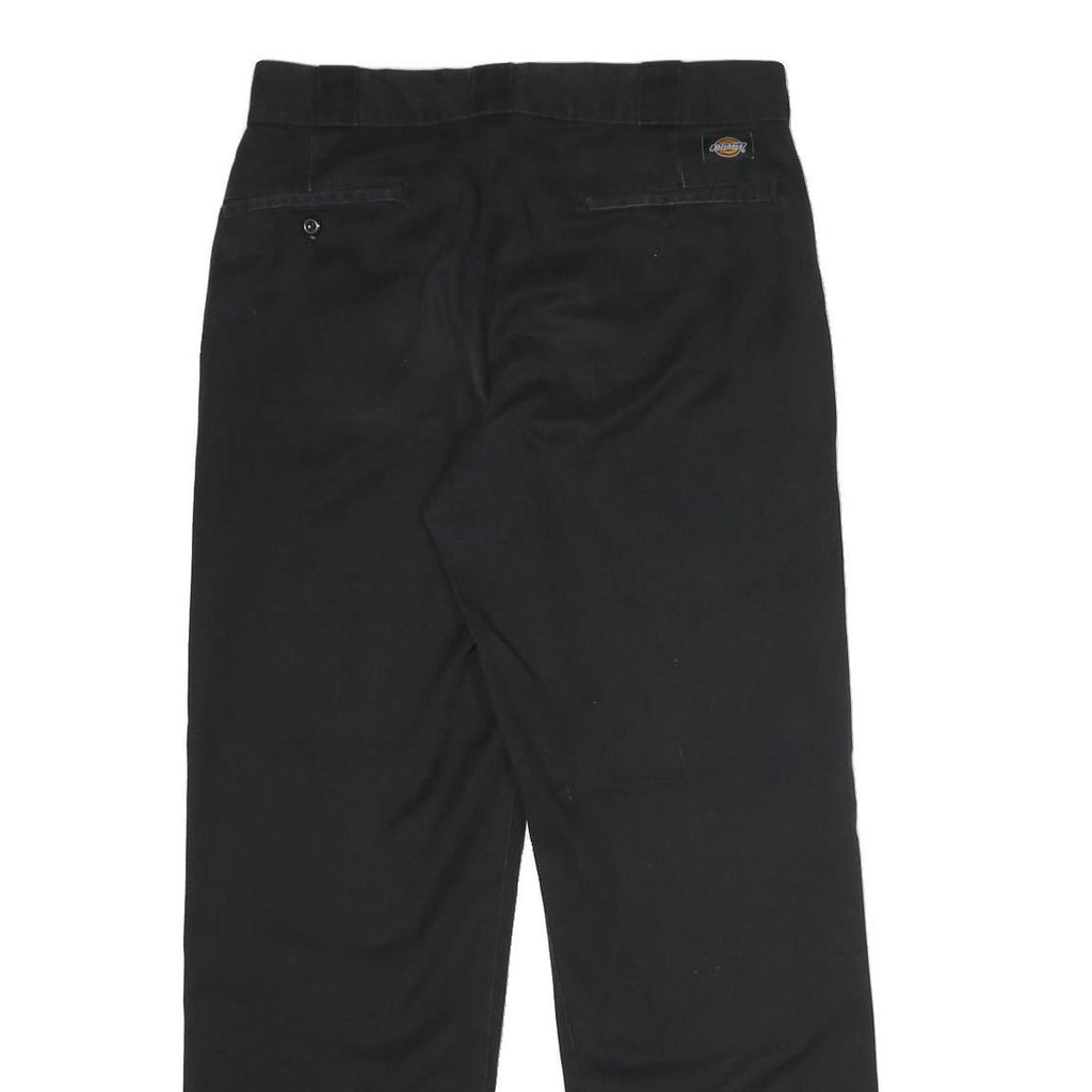 DICKIES Mens Polyester Blend Black Regular Straight Trousers W32 L30 Workwear
