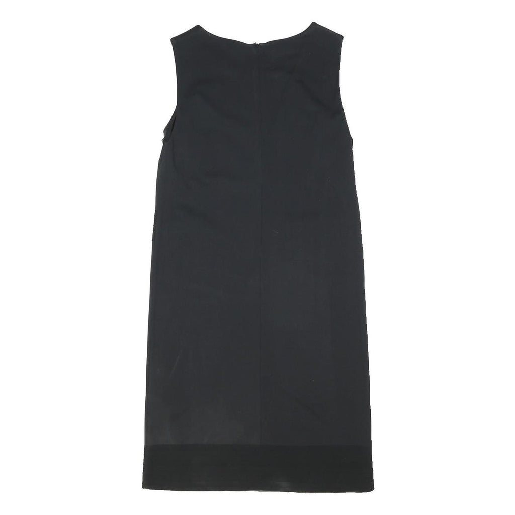ARMANI JEANS Womens Black Sleeveless Day Woven Plain Midi Dress M Elegant