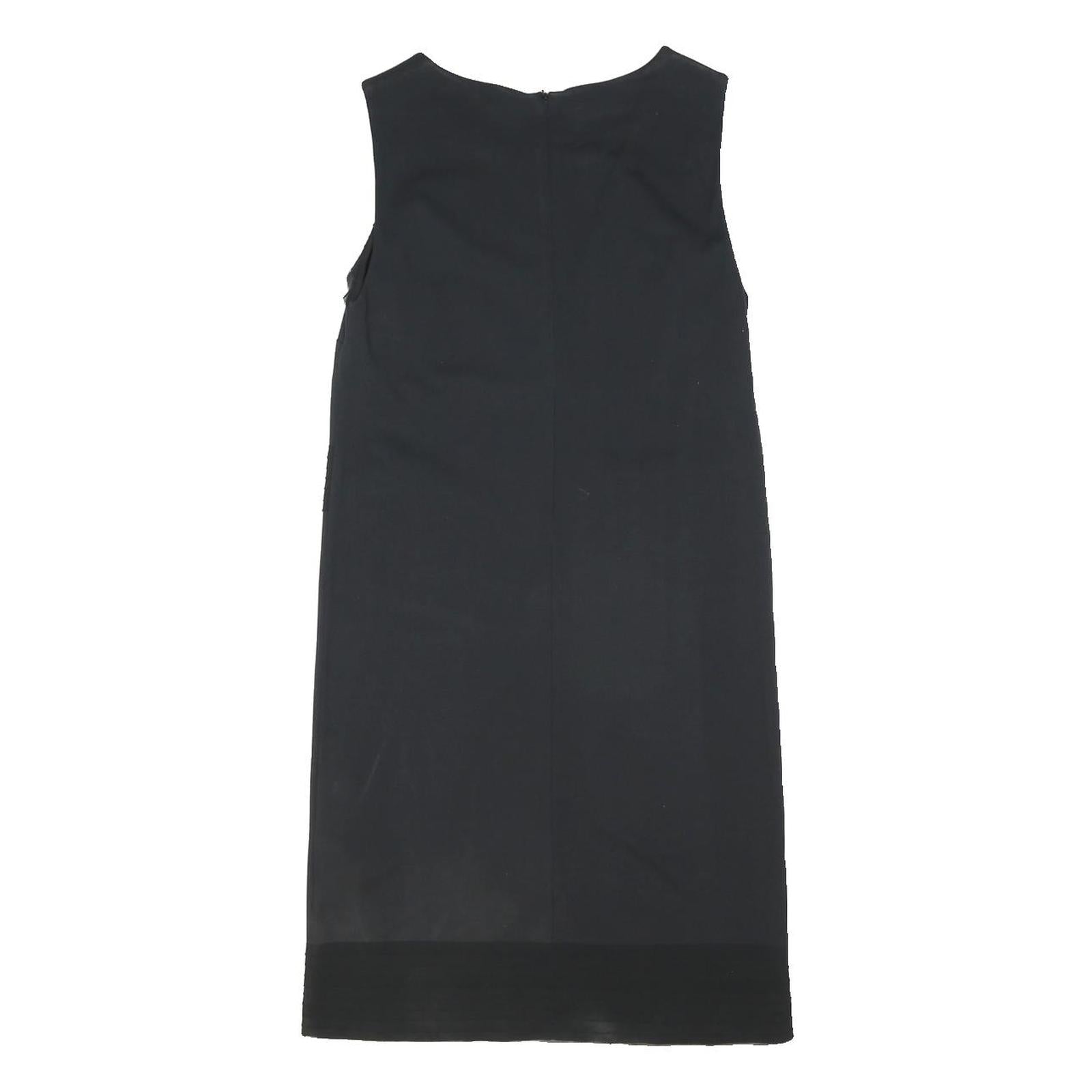 ARMANI JEANS Womens Black Sleeveless Day Woven Plain Midi Dress M Elegant