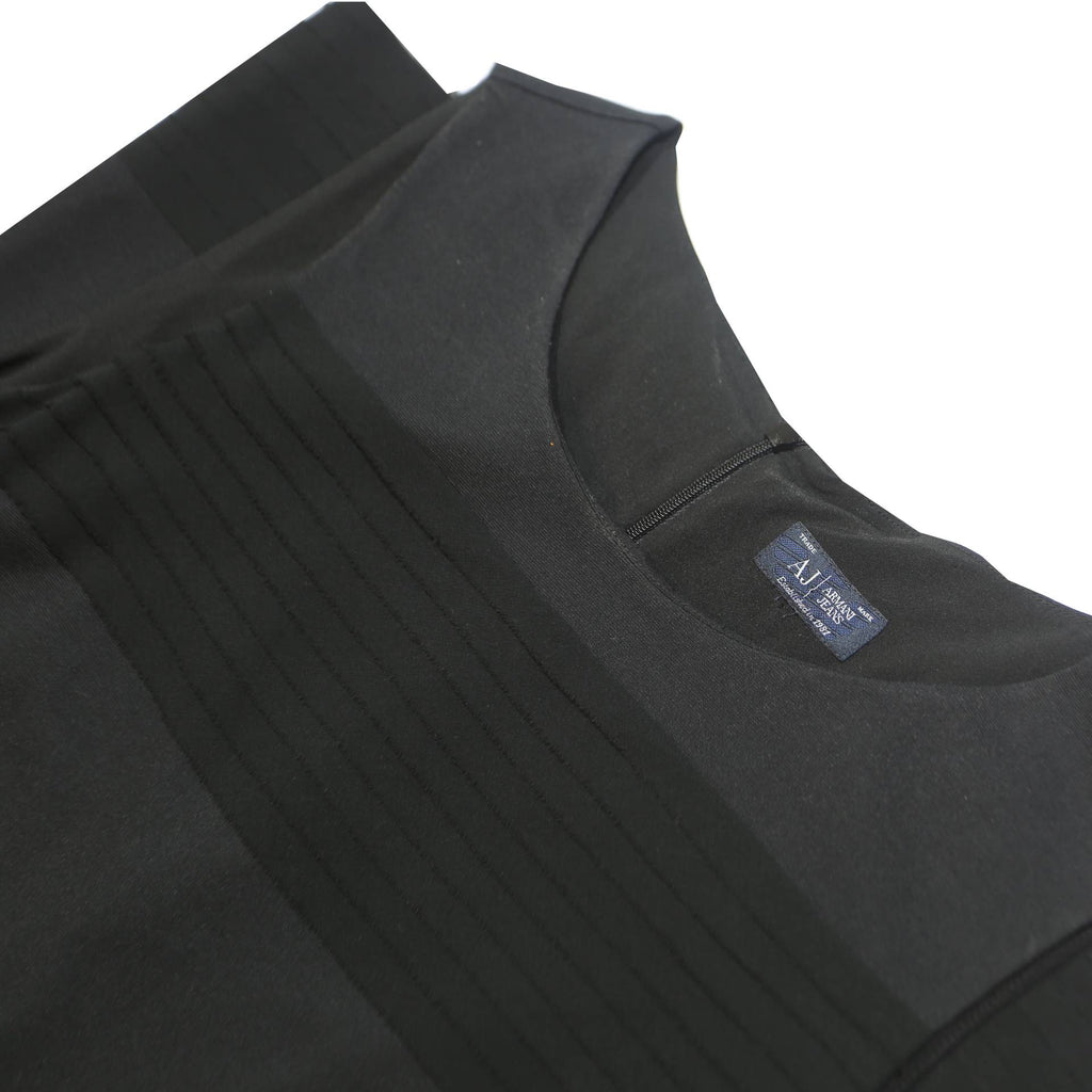 ARMANI JEANS Womens Black Sleeveless Day Woven Plain Midi Dress M Elegant