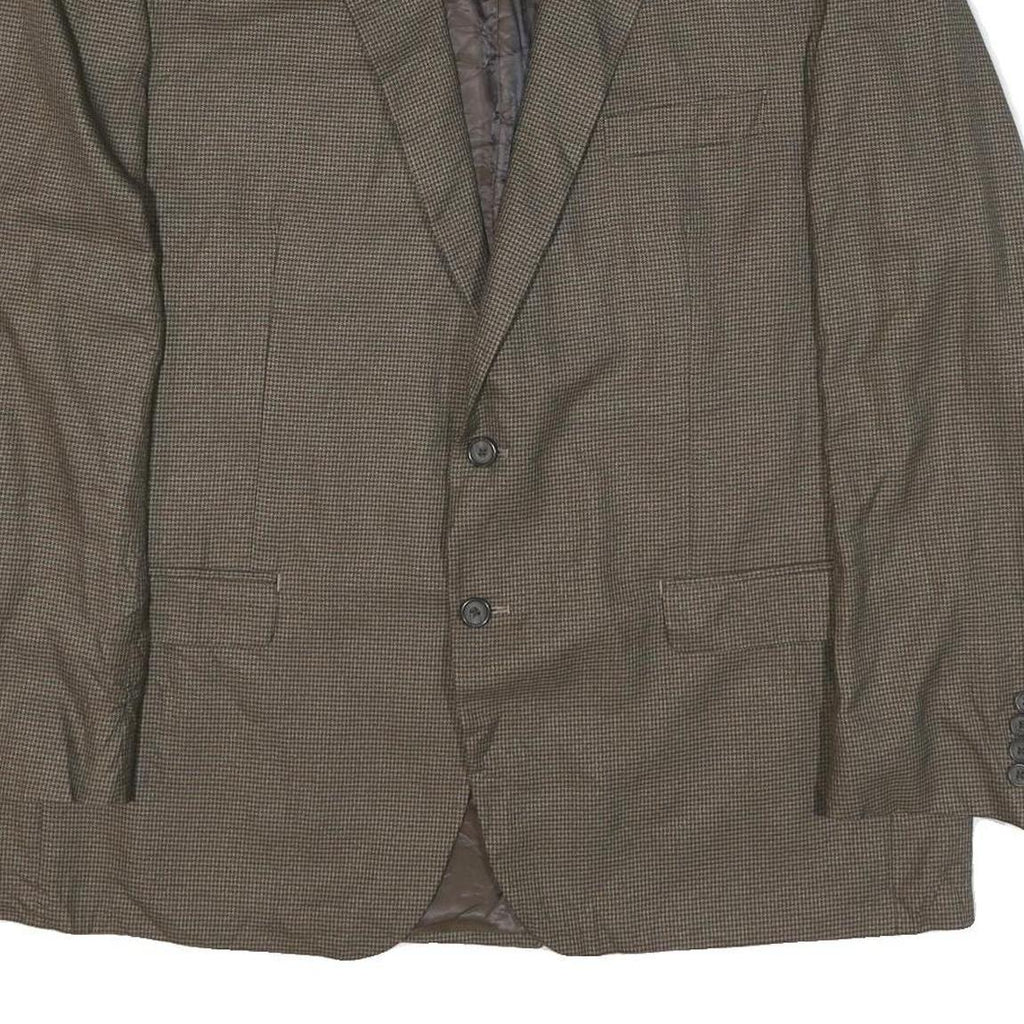 LAUREN RALPH LAUREN Mens Brown Wool Blend Blazer Jacket L Checked Stylish