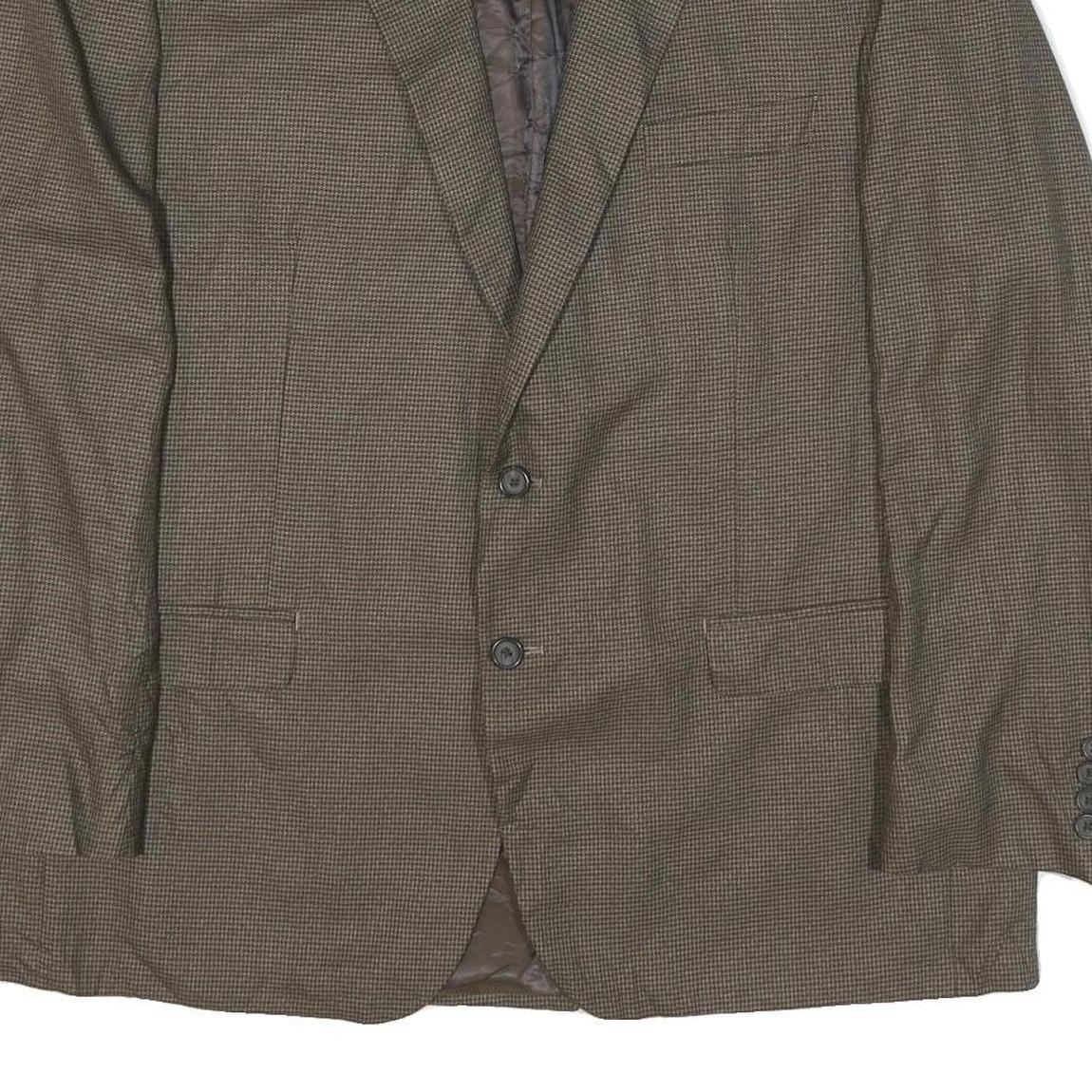 LAUREN RALPH LAUREN Mens Brown Wool Blend Blazer Jacket L Checked Stylish